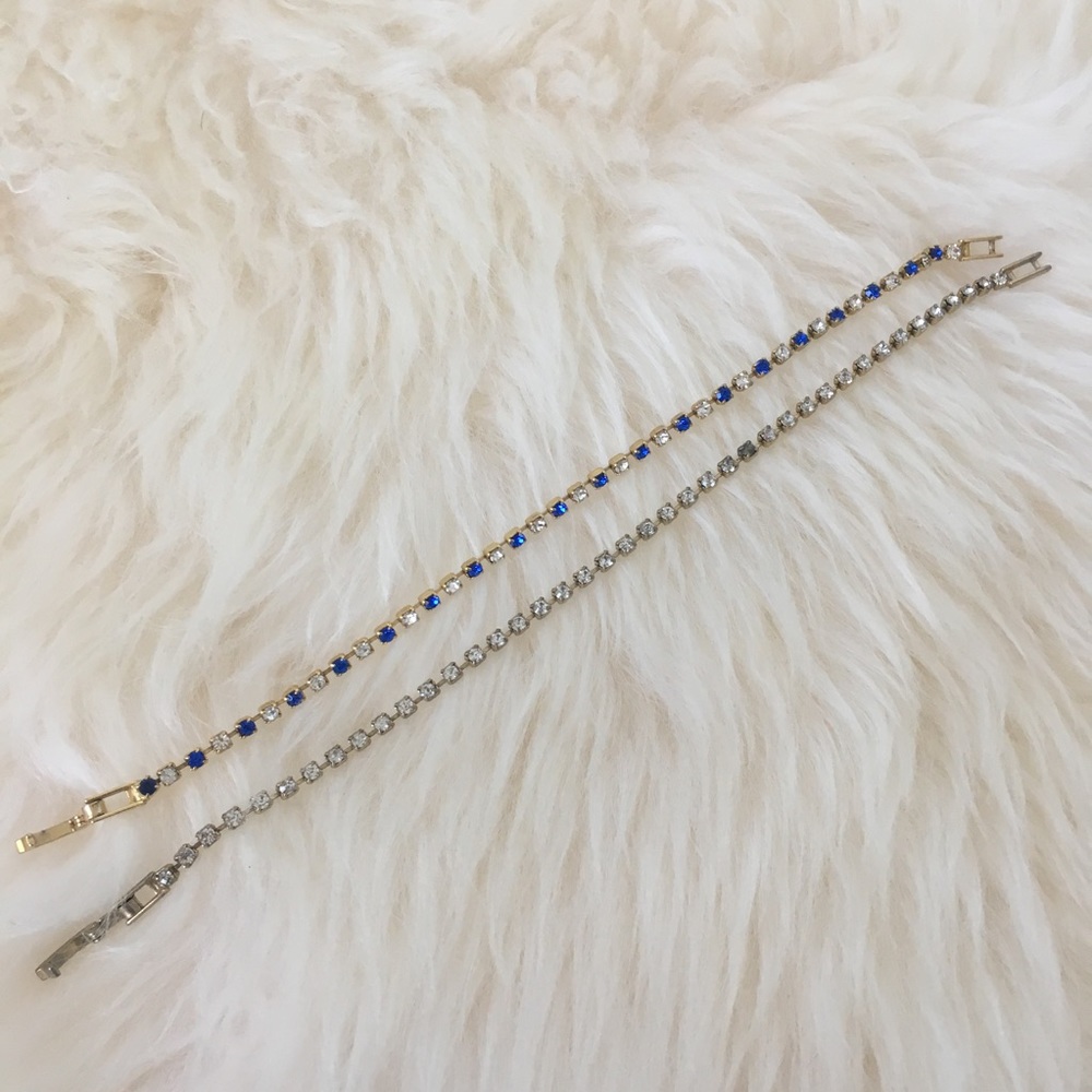 Two Faux Diamond Bracelets